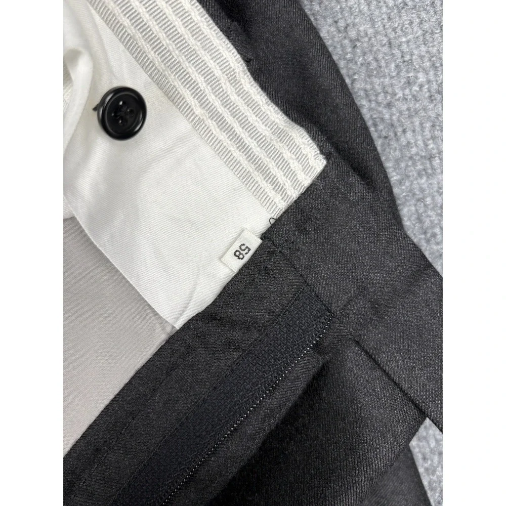 Kiton Napoli Black Dress Pants IT 58 US 40x29 Pleated Cuffed Italy Read For Flaw